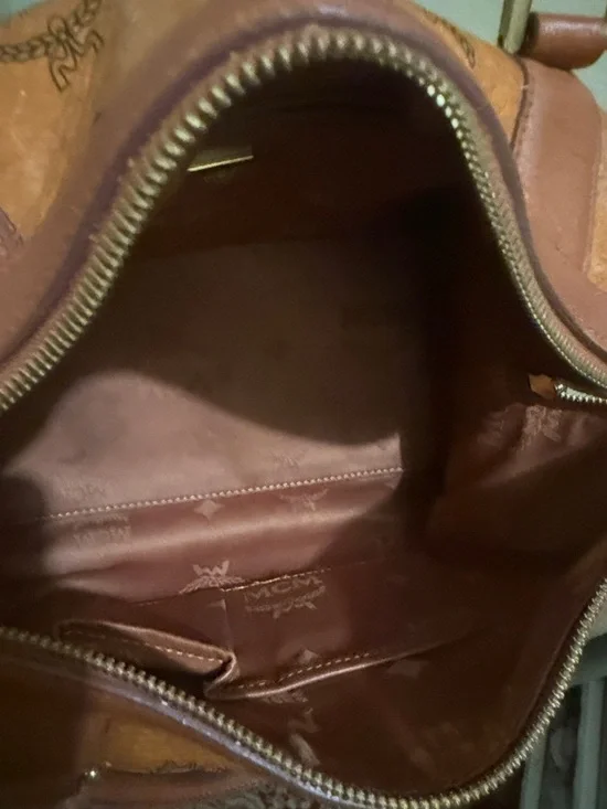 MCM Cognac Visetos Satchel with Gold Hardware - Picture 7 of 12